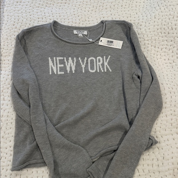 NWT Frankie's Bikinis Gray 'New York' Sweater - Picture 1 of 3